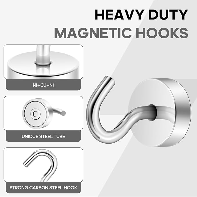 Neosmuk Magnetic Hooks, Cruise Ship Essentials, 30lb+ Heavy Duty Magnetic Hooks - Image 7