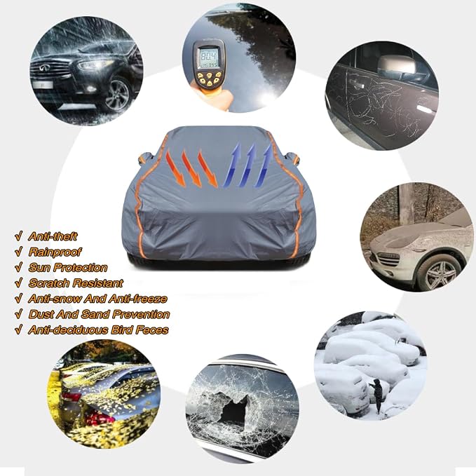 KEYOOG Universal Waterproof Heavy Weight Full Car Covers, Fit Pickup, All - Image 5