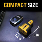 DEWALT Heavy Duty USB + USB C Car Charger Adapter, 49.5W Cigarette Lighter USBA - Image 4