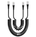 Coiled USBC to USBC Cables for Car 3FT/5FT, USB C to USB C Fast Charging Cables by PRAKIE