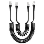 Coiled USBC to USBC Cables for Car 3FT/5FT, USB C to USB C Fast Charging Cables by PRAKIE