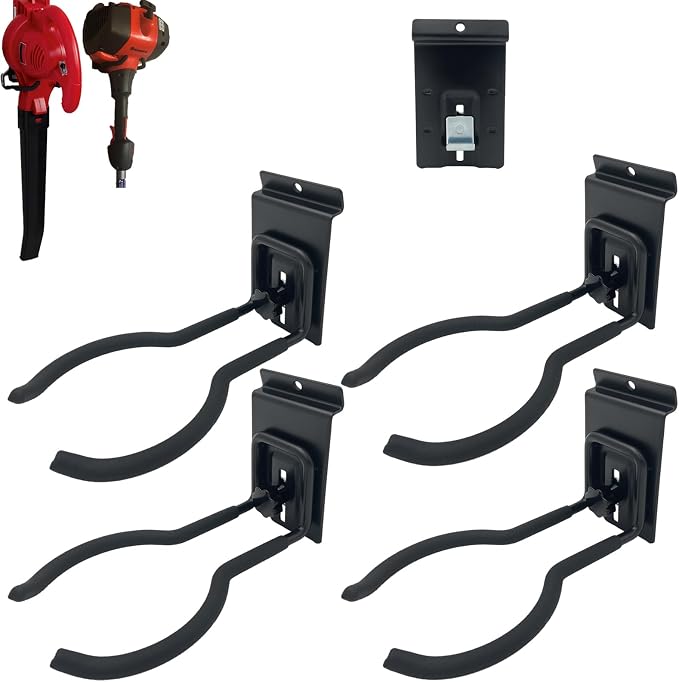 Adjustable Slatwall Hooks, Lockable Slatwall Weedeater Hanger, String Trimmer by Juformin