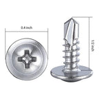Wensilon #10×1/2”for Sheet Metal Self-Tapping Screws 410 Stainless Steel Truss - Image 2
