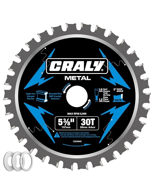 CRALY 5-3/8 Inch 30 Teeth Steel and Ferrous Metal Cutting Circular Saw Blade by CRALY