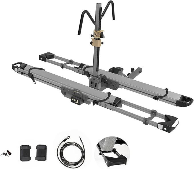 HYPERAX Patented Lift Assisted Volt Lift RV Rated Hitch Mounted 2 E Bike Rack - Image 7