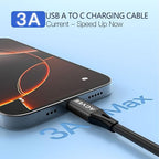 AGVEE 3ft Coiled Short USB to USB-C Charging Cable 3A Fast Charger Cord in Car - Image 2