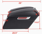 XFMT Matte Black Motorcycle Saddlebags Hard Saddle Bags W/Chrome Conversion - Image 3