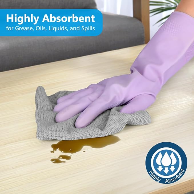 GLIMGLINT Microfiber Cleaning Cloth, 100 Pack Cleaning Rags, Ultra Absorbent - Image 2