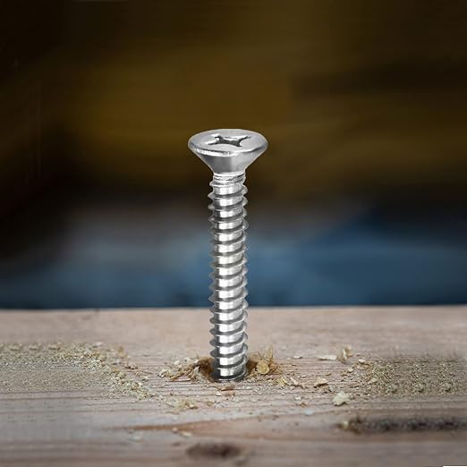 #12 x 1" Wood Screw 100Pcs 18-8 Stainless Steel Screws Flat Head Phillips Fast - Image 5