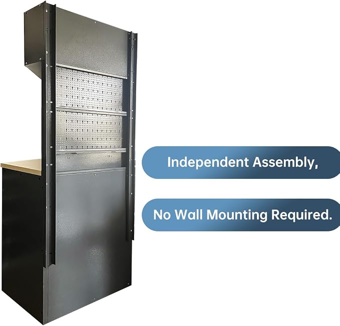 JZD Metal Garage Storage System, Lockable Tool Cabinet Workbench - Image 3