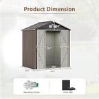 8x6 FT Outdoor Storage Shed, Metal Tool Sheds, Waterproof Outside Storage Shed - Image 3