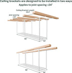 SunsGrove 2x8 Garage Storage Overhead Rack Organization, Adjustable Ceiling - Image 7