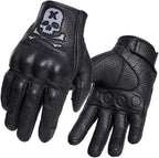 Goatskin Leather Motorcycle Motorbike Powersports Racing Gloves Reflective by Keebik