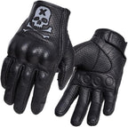Goatskin Leather Motorcycle Motorbike Powersports Racing Gloves Reflective by Keebik