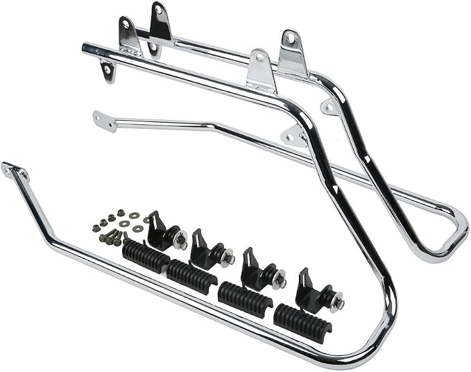 XFMT White Hard Saddlebags Saddle Bags Trunk W/Chrome Conversion Brackets - Image 7