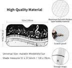 Black White Music Car Windshield Sunshade Front Window Sun Visor Protector - Image 3