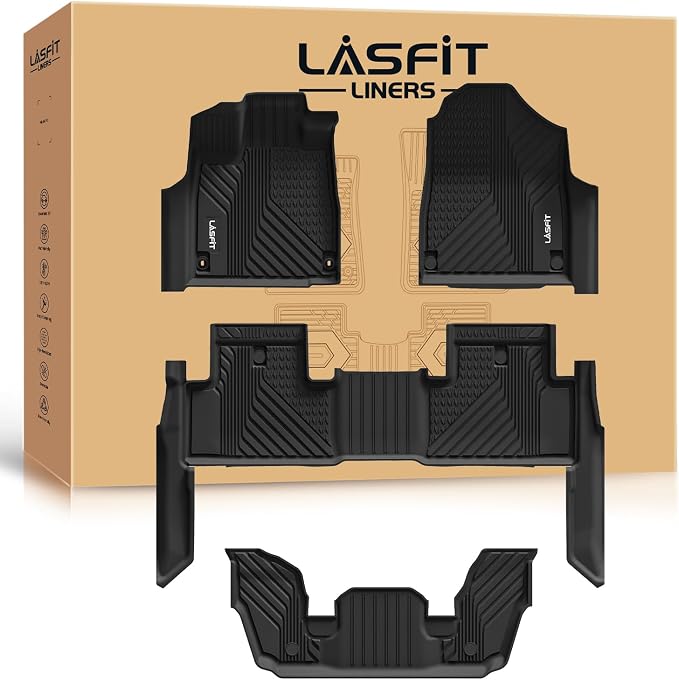 LASFIT Floor Mats for Acura MDX All Weather Floor Liner TPE Custom Fit Car Mats by LASFIT