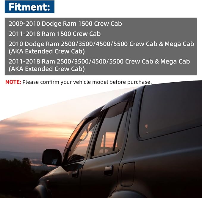 Set of 4 Window Visors Compatible - Image 4