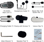 TK-X4SC Motorcycle Bluetooth Headset, 6 Riders 2000m Helmet Intercom - Image 8