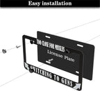 License Plate Frames Black and White License Plate Cover Too Close Missiles - Image 7