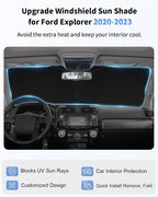 Windshield Sun Shade Sunshade for Explorer Front Windows Cover Fit for - Image 3
