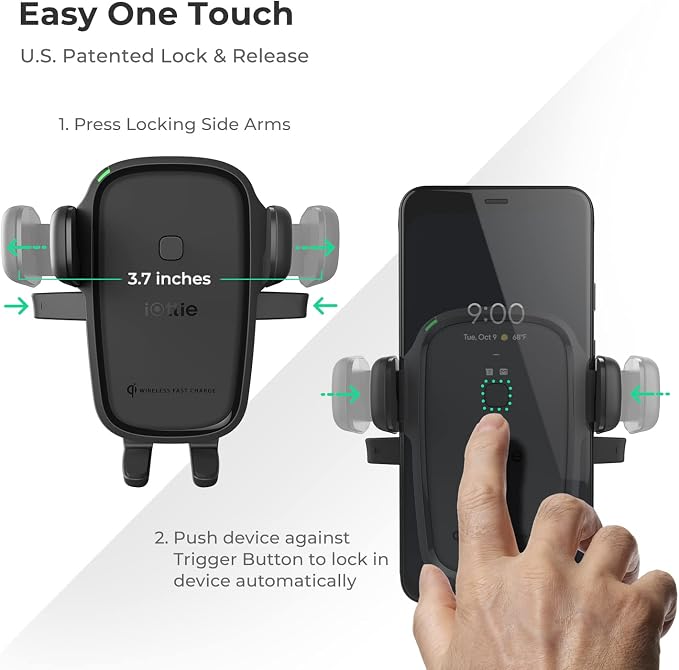 iOttie Car Charger Easy One Touch Wireless 2 Qi Charging Dashboard Phone Mount - Image 4