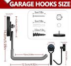 3-H Heavy Duty Magnet Garage Hooks 2 Pack, Extra Large Strong Magnetic Hooks - Image 3