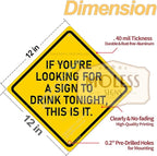 Drink Tonight Bar Sign | 12x12″ Durable Funny Man Cave Decor Metal Beer Signs - Image 2