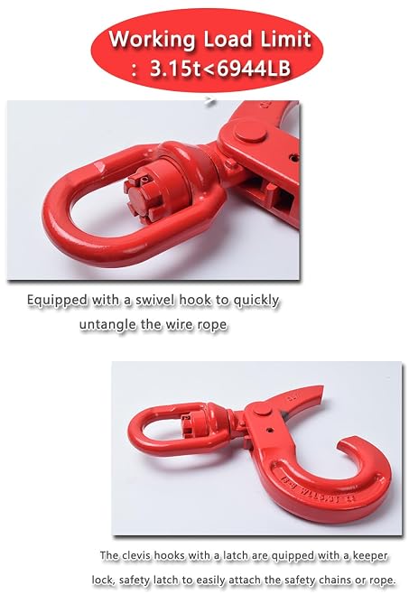 Swivel Self-Locking Hook 6944 lbs Grade 80 Swivel Self Locking Hook Heavy Duty - Image 3