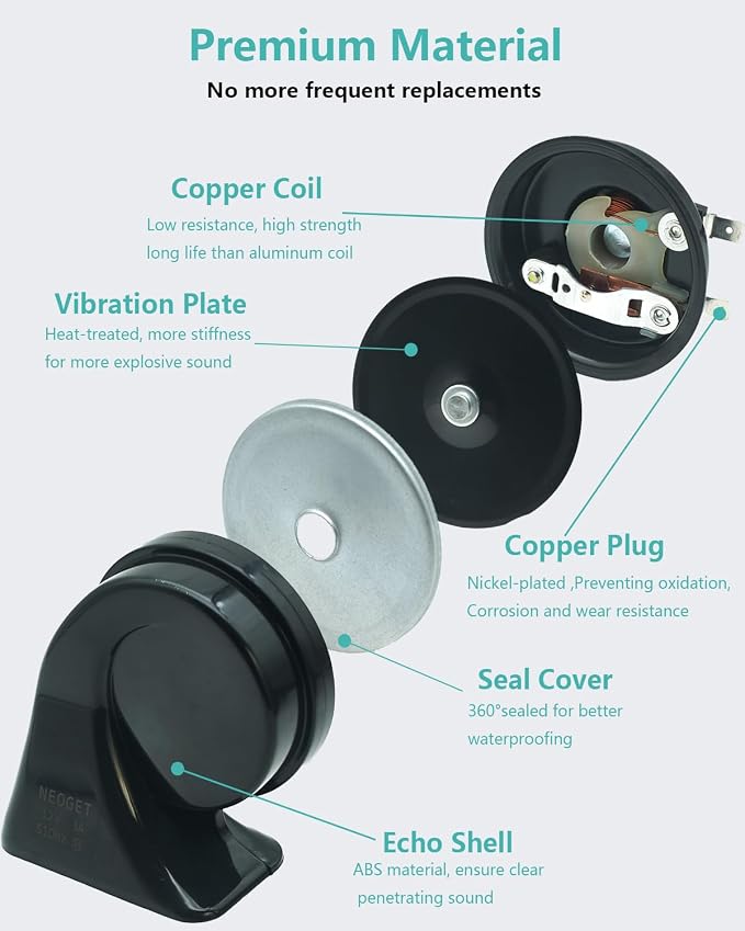 Car Horn Kit for Ford Chevrolet Ram GMC Tesla, 12V Loud Waterproof Auto Horn - Image 7
