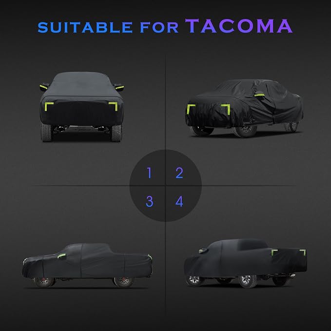 Car Cover Custom Fit for Toyota Tacoma 2005-2023, 6 Layers Truck Cover - Image 6