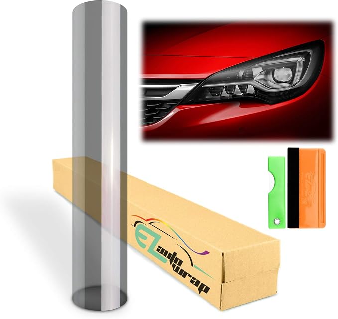 EZAUTO WRAP Free Tool Kit 12"x60" Glossy Light Black Smoke Headlight Taillight by EZAUTOWRAP