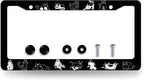 Cats License Plate Frame Cute Animal Cat License Plate Holder Stainless Steel by RNKATIH