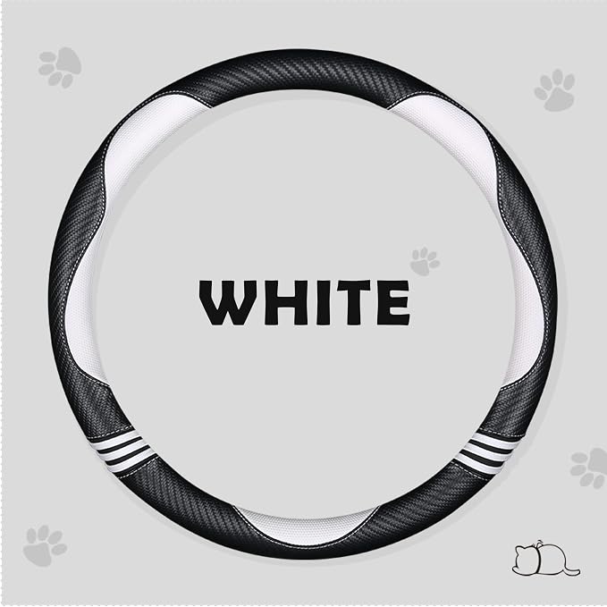 Car Steering Wheel Covers for Women Girl Padded Carbon Fiber PU Leather Cute - Image 3