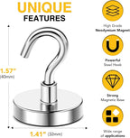 DIYMAG Magnetic Hooks, 150 LB Heavy Duty Strong Magnet - Image 2