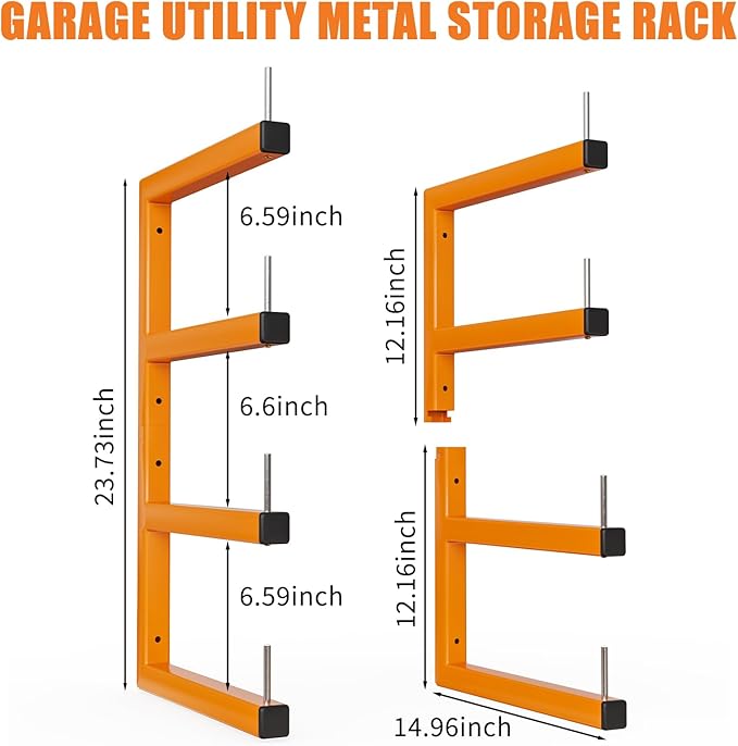 2-Pack Lumber Storage Rack, Wood Storage Racks Wall Mount, Heavy Duty Garage - Image 3