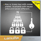 LanuBe Lock Laminated keyed Padlock, keyed Alike Locks, Normal Shackle - Image 3