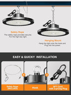 UFO LED High Bay Lights 5000K 150W 6 Pack, Led Shop Lights Commercial Bay - Image 4