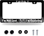 Funny License Plate Frame I'm Not Lost I'm Exploring License Plate Stainless by GORSNKYE