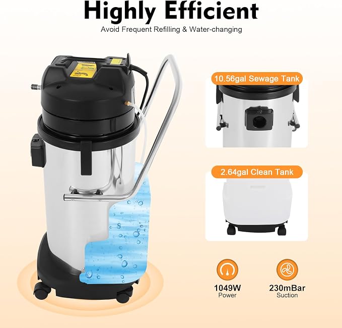 DYRABREST 40L Commercial Carpet Cleaning Machine 3 in 1 Upholstery Cleaner - Image 2