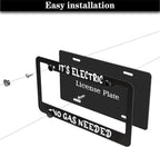 License Plate Cover Black and White License Plate Frames It’s Electric No Gas - Image 7