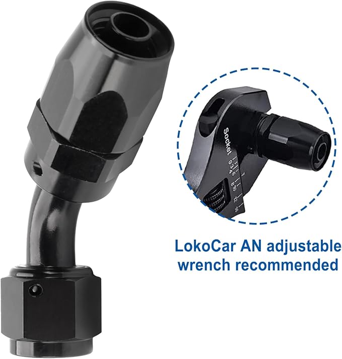 LokoCar 8AN Hose End Fitting 45 Degree Swivel - Image 5
