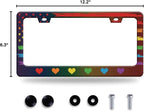 Rainbow Heart License Plate Frame Gay Pride LGBT License Plate Frames Stainless - Image 8
