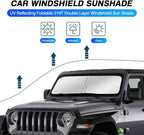 KUST Windshield Sun Shade for 2018-2023 Jeep Wrangler JL & 2/4 Door 4XE - Image 2