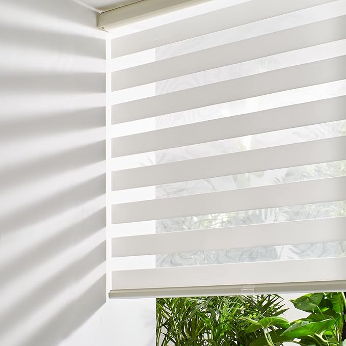 Persilux Cordless Zebra Blinds for Indoor Windows, Free-Stop Zebra Blinds by PersiluxHome