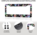 Dog Paw Car License Plate Frames, Colorful Pet Paw Printed License Plate Holder - Image 8