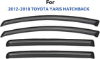 Window Visors Rain Guards for 2012-2018 Toyota Yaris Hatchback, Out-Channel - Image 2