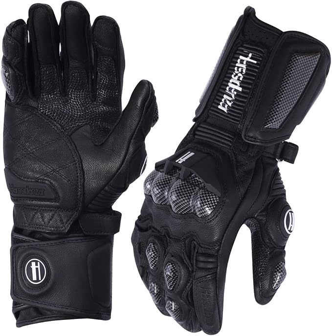 Harssidanzar Leather Motorcycle Gloves by Harssidanzar