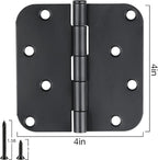 18 Pack Black Door Hinges 4 Inch x4 Rounded Heavy Duty Exterior Door Hinges - Image 4