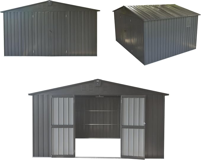IKERY Extra - Large Galvanized Steel Storage Shed - 11' x 12.5' - Image 6